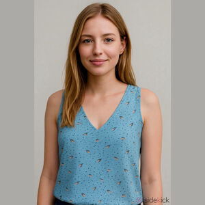 Pennington’s light blue mixed media sleeveless blouse size 1X